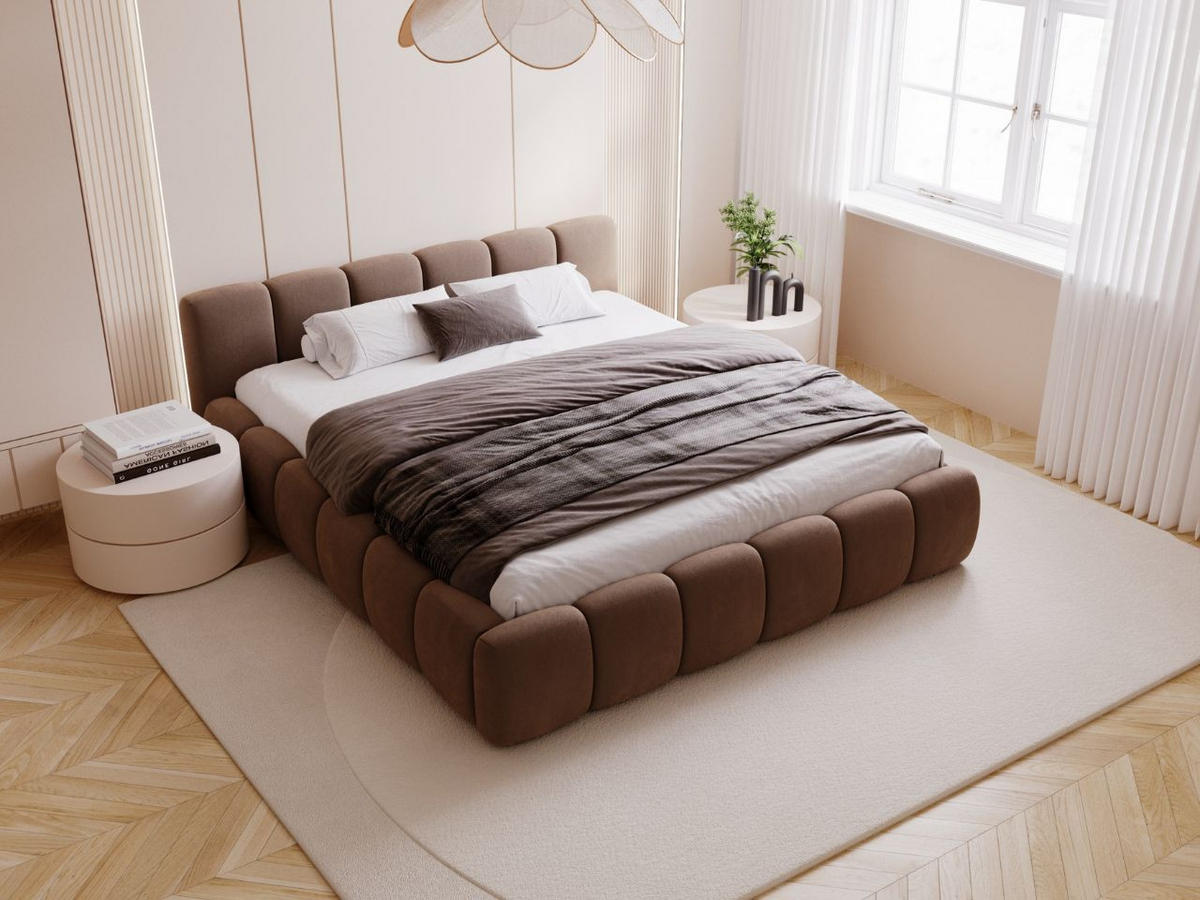 POLSTERBETT Cloud low 200x200 Braun - Braun, Textil (200/200cm) - Graingold