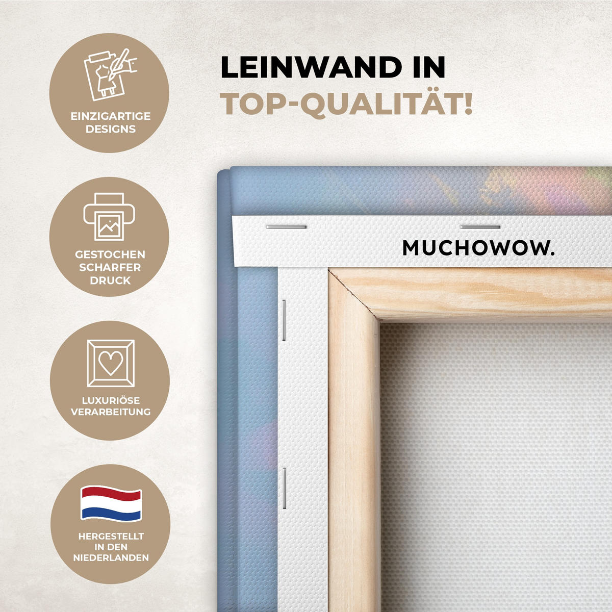 LEINWANDBILD Tulpen - Rosa Akzente - Blau Wandbilder 80x60 cm - Pastellblau, Textil (80/60cm) - MuchoWow