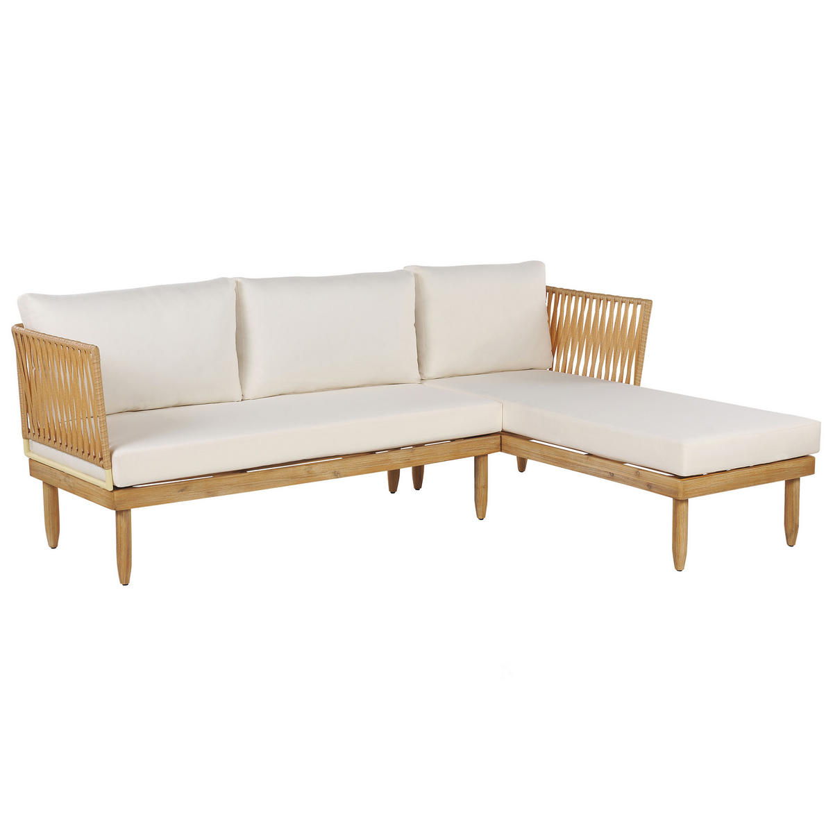LOUNGE-SET 4-Sitzer hellbraun Cremona - Hellbraun, Holz - Beliani