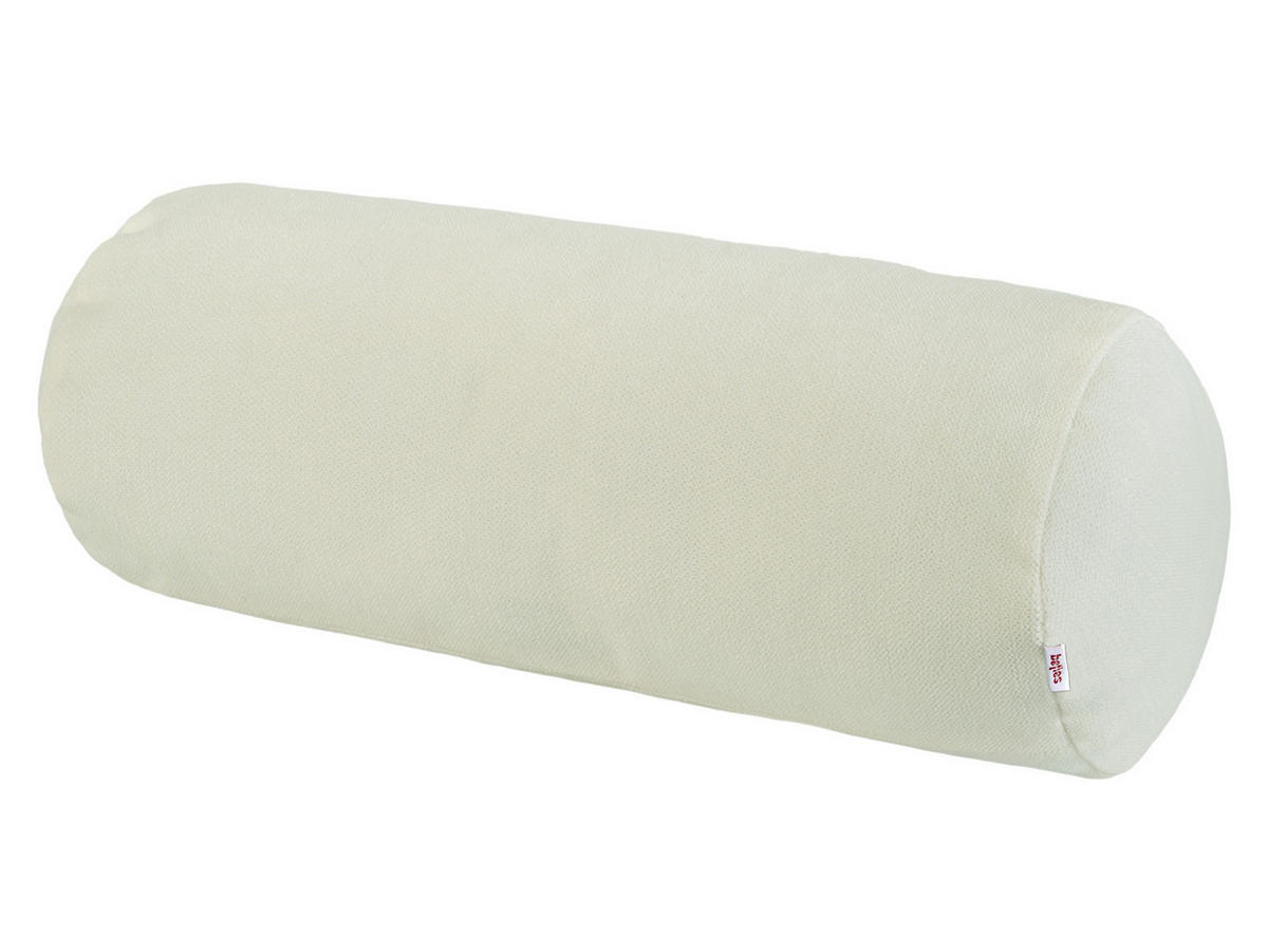 XL-NACKENROLLENHÜLLE FarbTon Chenille-Haptik sahne-weiß 70/25 cm - Ecru, Textil (25/70cm) - beties Heimtextil