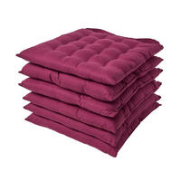 STUHLKISSEN 6er-Set weinrot 40/40/6,5 cm - Weinrot, Textil (40/40/6.5cm) - Homescapes