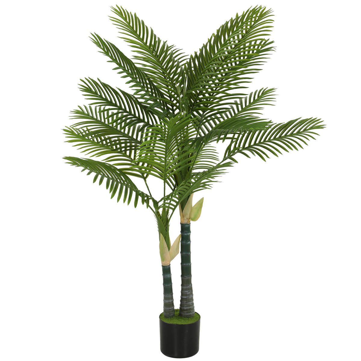 KUNSTBAUM Grün realistisch mit Topf 150 cm - Grün, Kunststoff (150cm) - PANGIVO