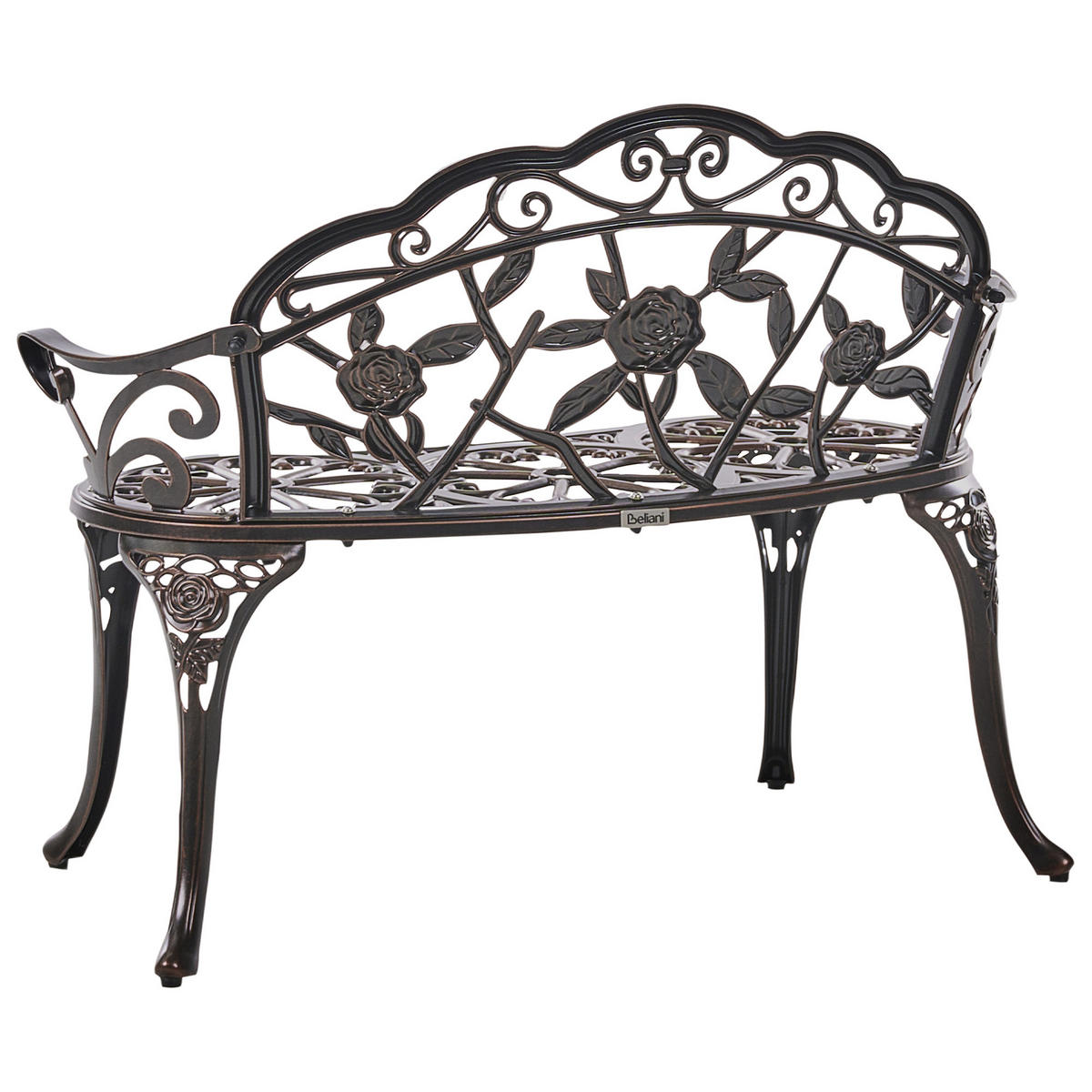 GARTENBANK Dunkelbraun Piura - Dunkelbraun, Metall (88/80/49cm) - Beliani