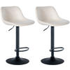 BARHOCKER 2er Set Samt creme - Creme/Schwarz, Textil/Metall (43/79/49cm) - CLP