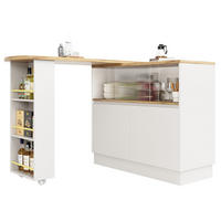 SIDEBOARD aus MDF mit Glasschiebetür & Ablagen, 90/45/100 cm, Weiß - Weiß, Holzwerkstoff (90/100/45cm) - Redom