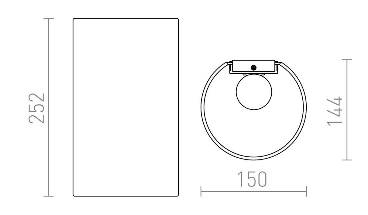 WANDLEUCHTE RON W 15/25 Chintz Hellgrau 15 W - Grau, Textil (15/25/15cm) - Rendl