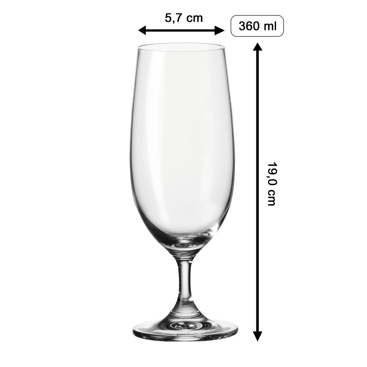BIERTULPE PILSGLAS MIT GRAVUR 50. Jubiläum transparent 360 ml - Transparent, Glas (0.36L) - LUXENTU
