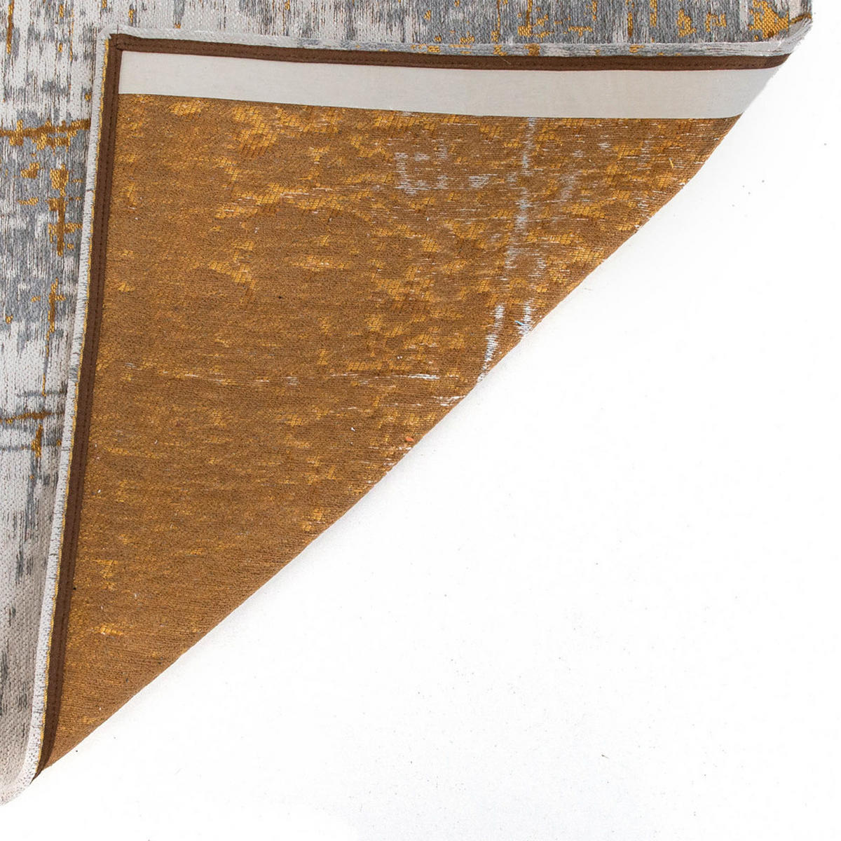 TEPPICH Columbus Gold Mad Men 140/140 cm - Gelb, Textil (140/140cm) - Louis De Poortere