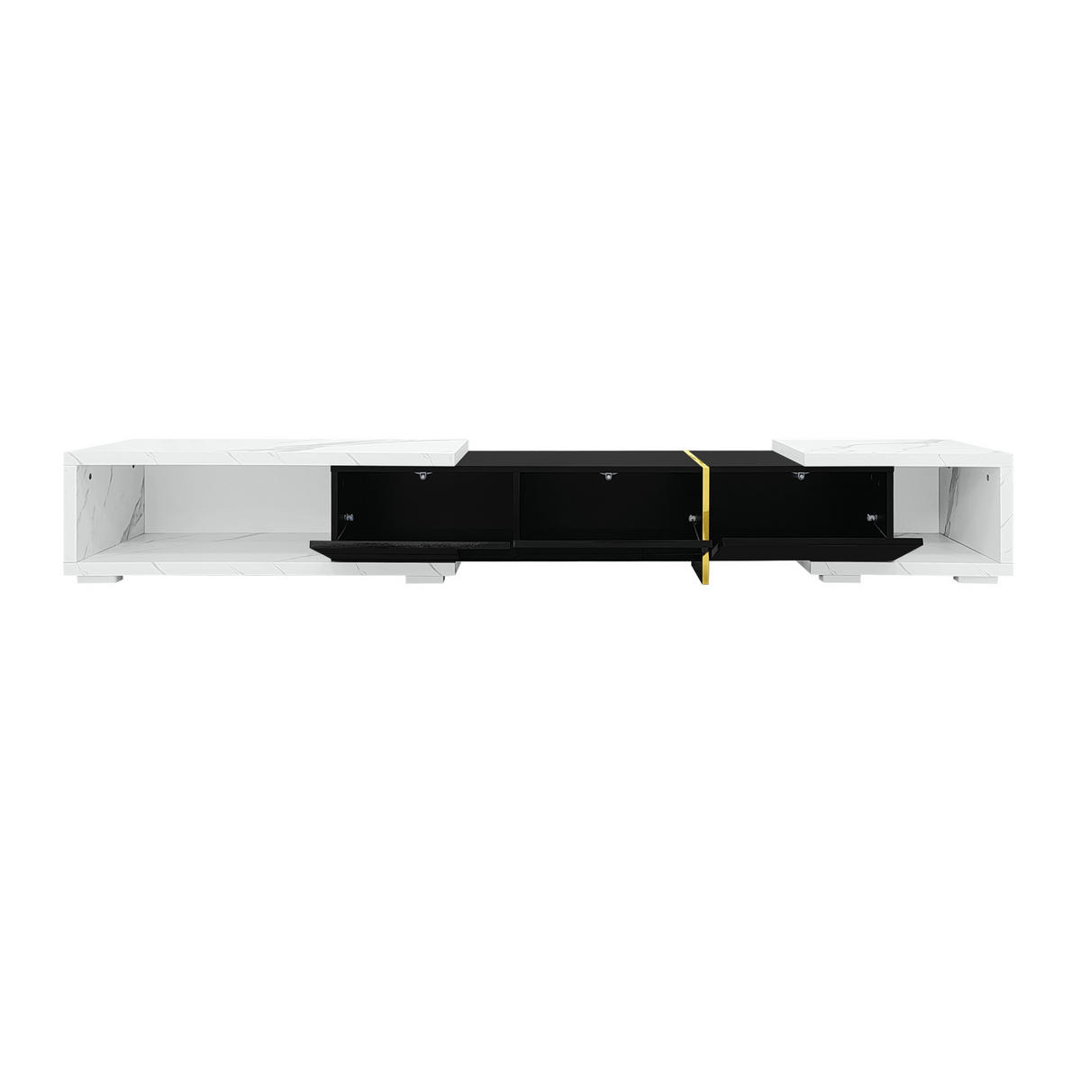TV-SCHRANK mit 3 Türen und 2 Schubladen in Weiß und Schwarz 190/35/45 cm - Schwarz, Holzwerkstoff (260/30/40cm) - Redom