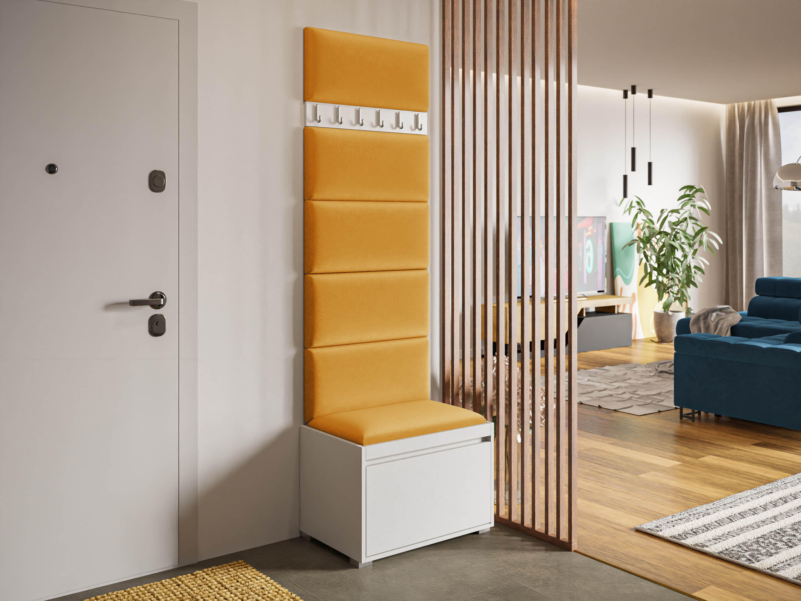 GARDEROBEN-SET Grawis 60 IV - Silberfarben/Orange, Holzwerkstoff/Kunststoff (64.5/45/34cm) - MIRJAN24