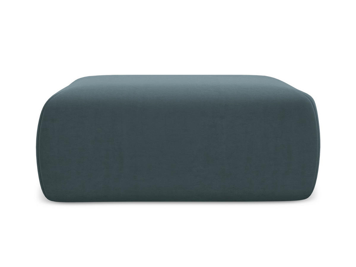 POUF Samt Stoff Blau - Blau/Petrol, Kunststoff/Textil (102/40/62cm) - Makamii