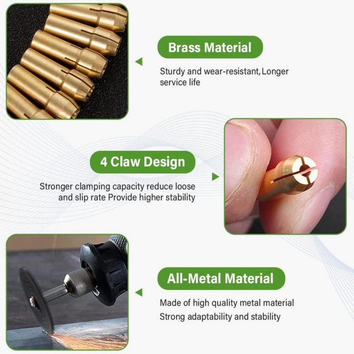 FRÄSER – 15-teiliges Set, Zubehör für Rotationswerkzeuge - Gelb, Metall (1.7/0.43/1cm) - DCA