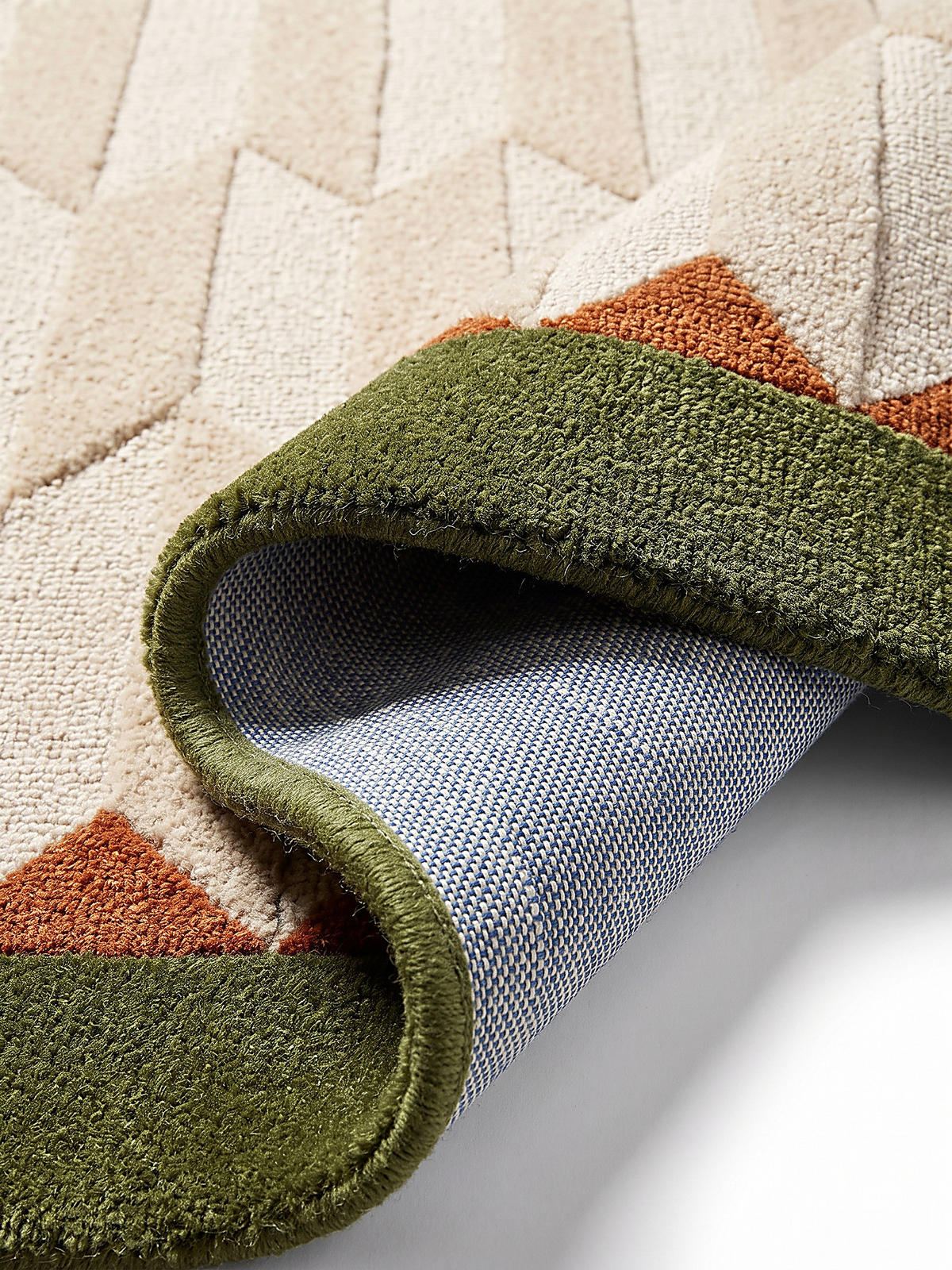 WOLLTEPPICH handgetuftet DARENT, Wabenmuster, Erdtöne-Grün, 200 x 290 cm - Grün, Textil (200/290cm) - KADIMA DESIGN
