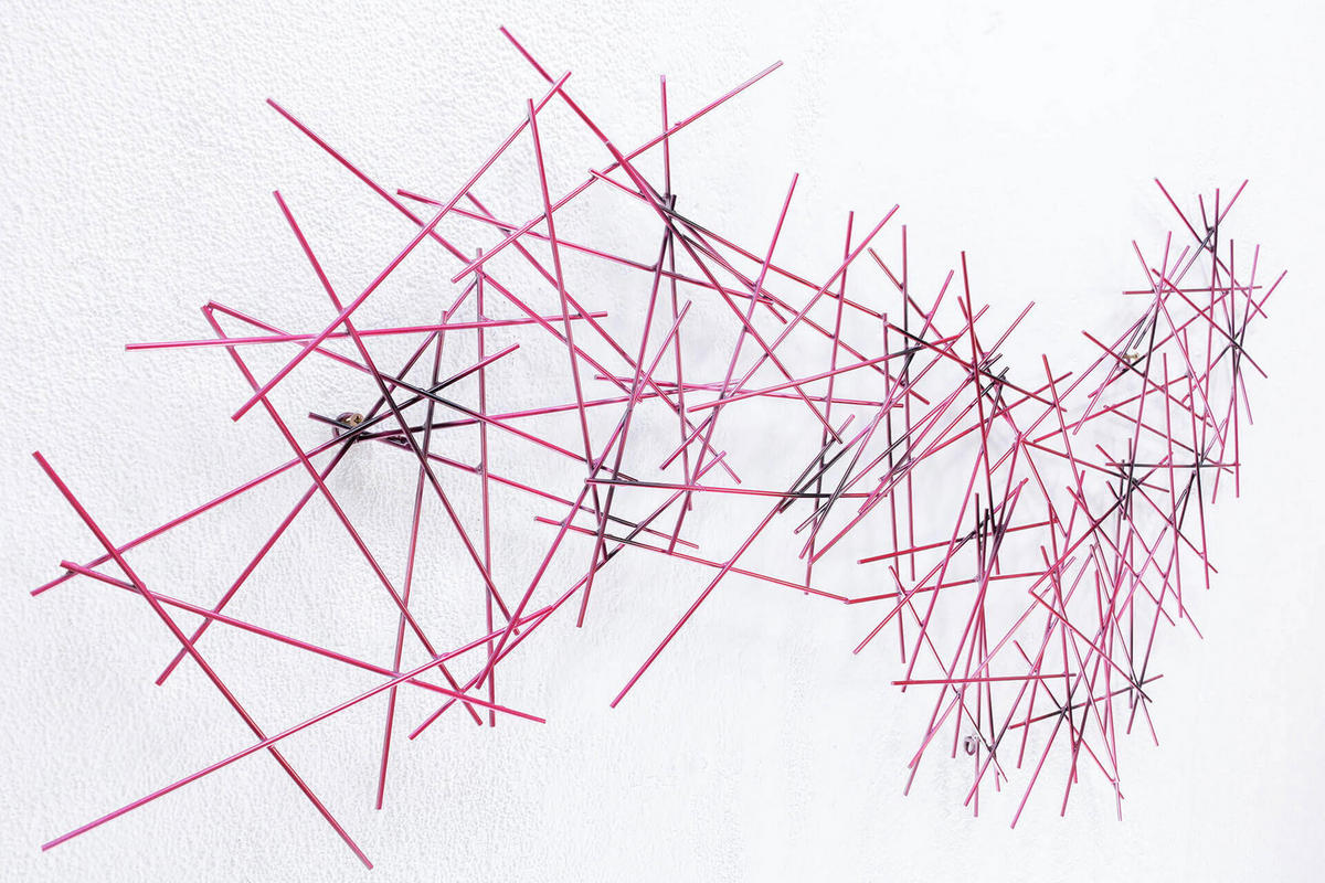 WANDDEKO Pink 111/64 cm - Pink, Metall (4.21/64/3cm) - KUNSTLOFT