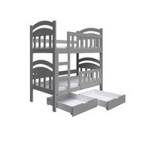 VYSOKÁ Postel DUMBO 75x160 s úložným prostorem, Šedá - šedá, dřevo (75/160cm) - MASSENO