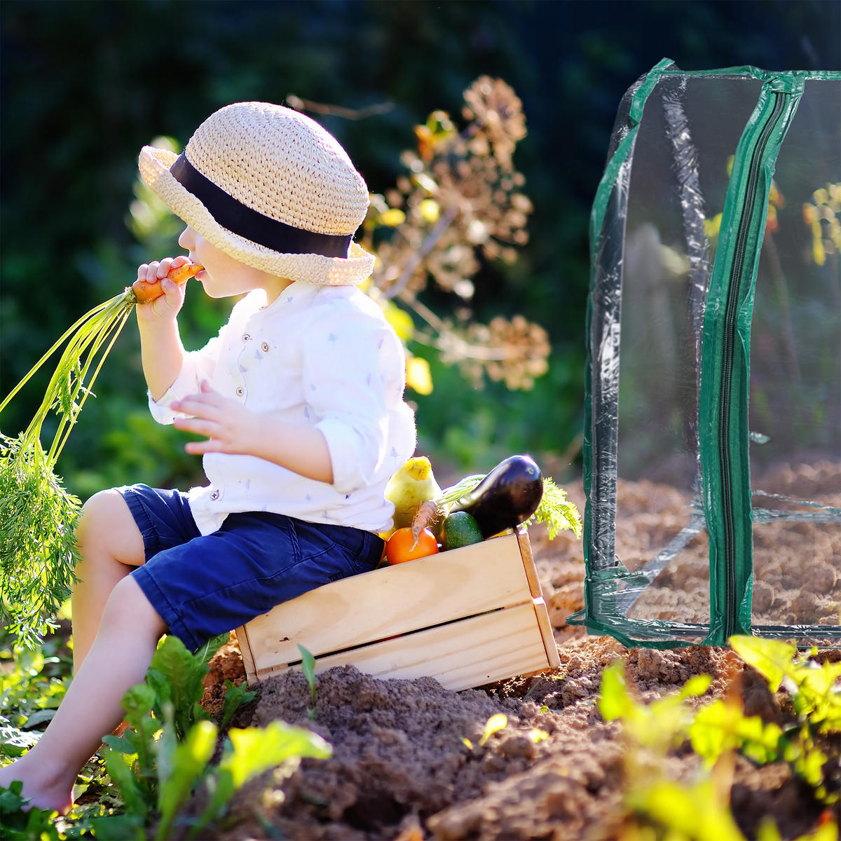 FÓLIOVÝ skleník - průhledná, kov/plast (130/50/60cm) - Relaxdays