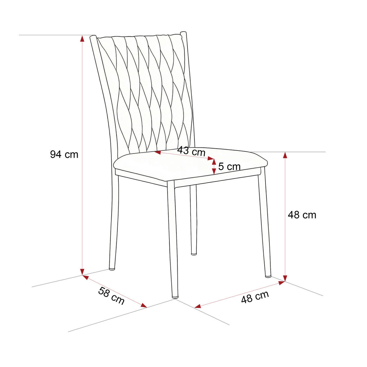STUHL PRIMO mit geflochtener Rückenlehne, Samt Grau - Goldfarben/Grau, Textil/Metall (48/94/43cm) - Idohome