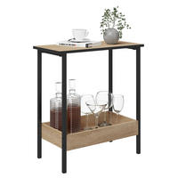 BEISTELLTISCH 2 Regale Stauraum modern Sofa Tisch Helle Eiche - Hellbraun, Holz (25/50/55cm) - Kaket
