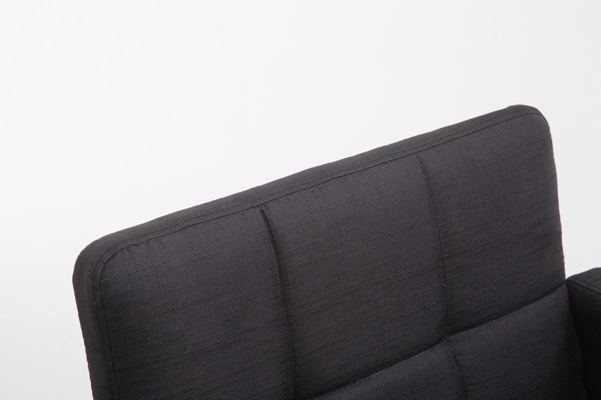 BARHOCKER Sutun Stoff Schwarz Silber - Schwarz, Textil/Metall (60/93/56cm) - DELUKE