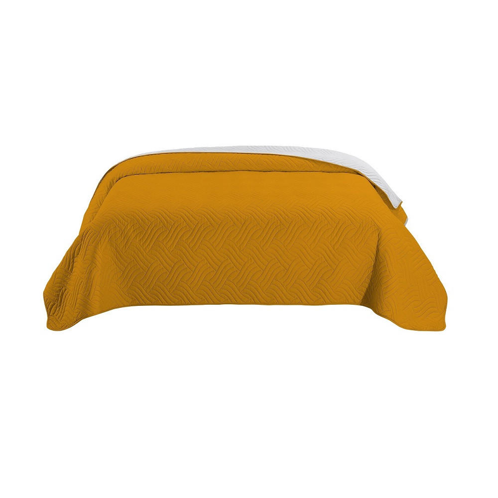 TAGESDECKE Wende-Design gelb 220/240 cm Duo-Color - Gelb, Textil (220/240cm) - wometo
