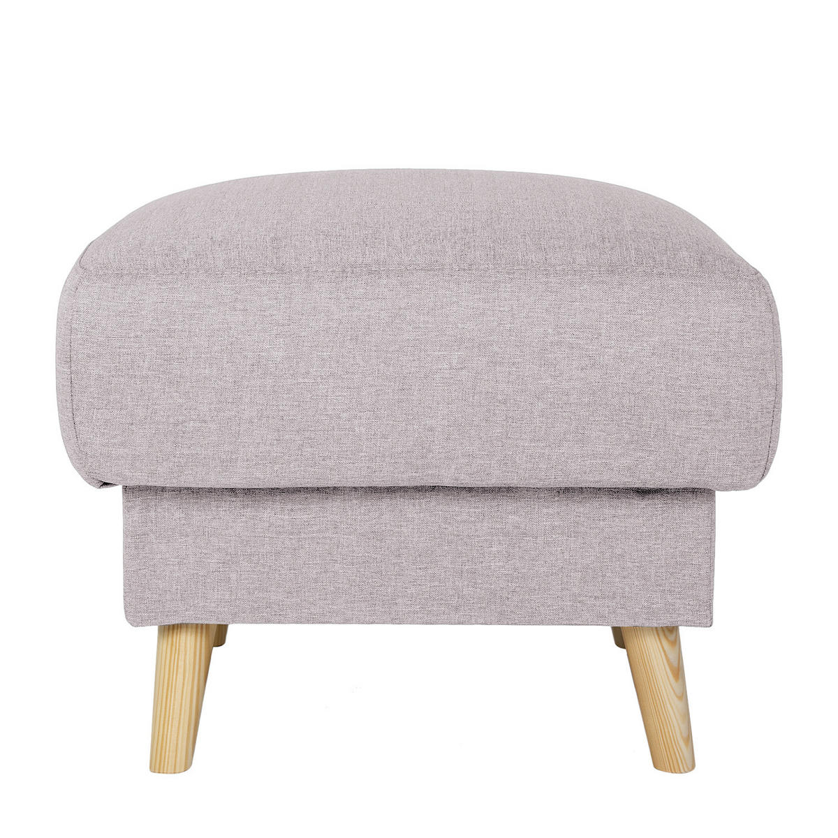 POLSTERHOCKER - Webstoff - Hellbraun/Hellrosa, Holz/Textil (77/46/62cm) - home24