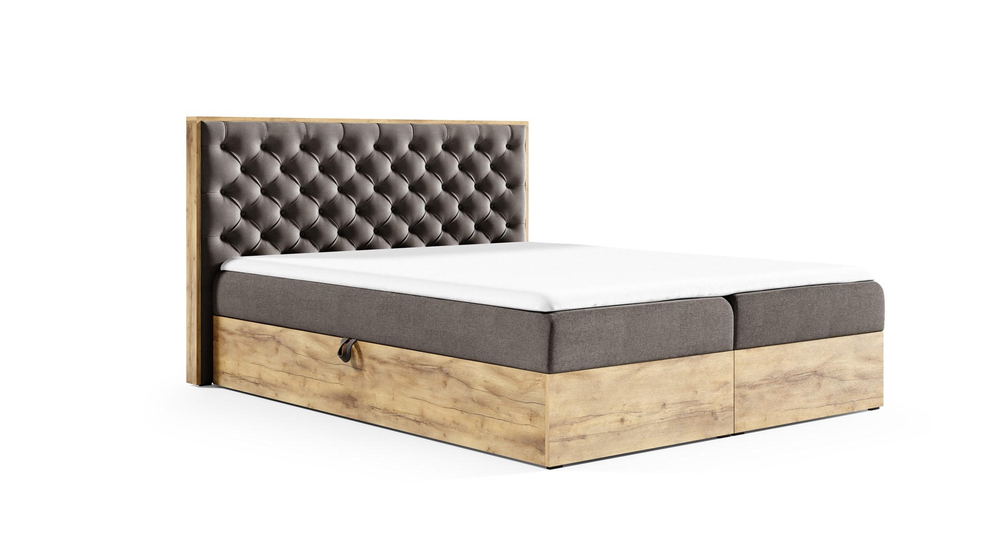 BOXBETT Diona überlänge Faro - Braun, Holzwerkstoff/Textil (140/220cm) - Fun Möbel
