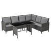 RATTAN-LOUNGE Madison - Grau, Kunststoff - SVITA