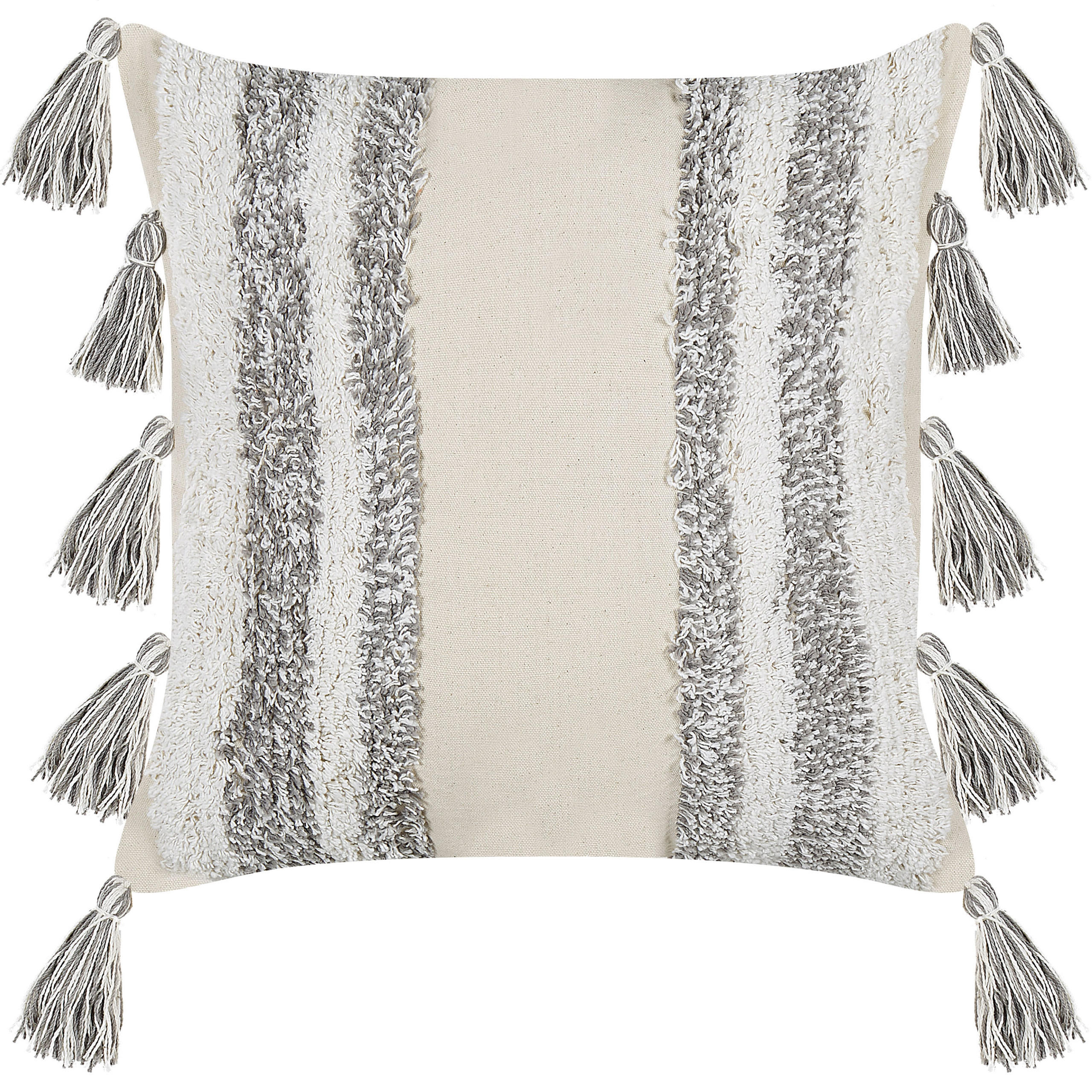 DEKOKISSEN 2er-Set Grau 45/45 cm Heliconia - Grau, Naturmaterialien/Textil (45/45cm) - Beliani