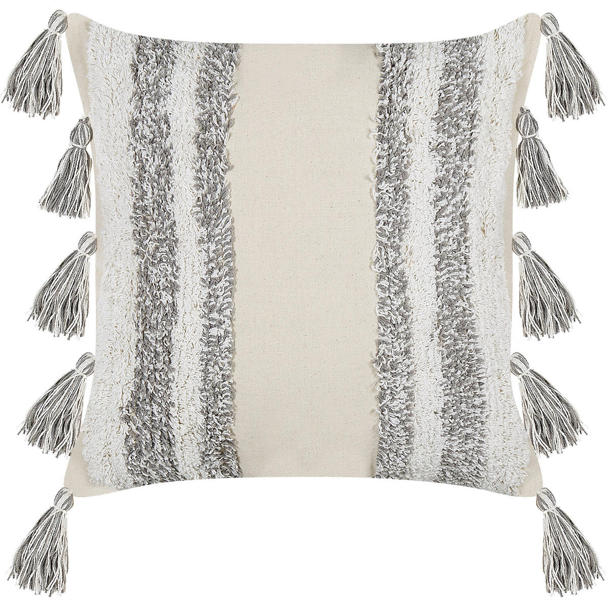 DEKOKISSEN 2er-Set Grau 45/45 cm Heliconia - Grau, Naturmaterialien/Textil (45/45cm) - Beliani