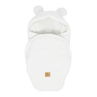 EINSCHLAGDECKE für Babys mit Teddyohren aus Bouclé in Creme-Weiß - Weiß, Textil (45/80cm) - MeowBaby