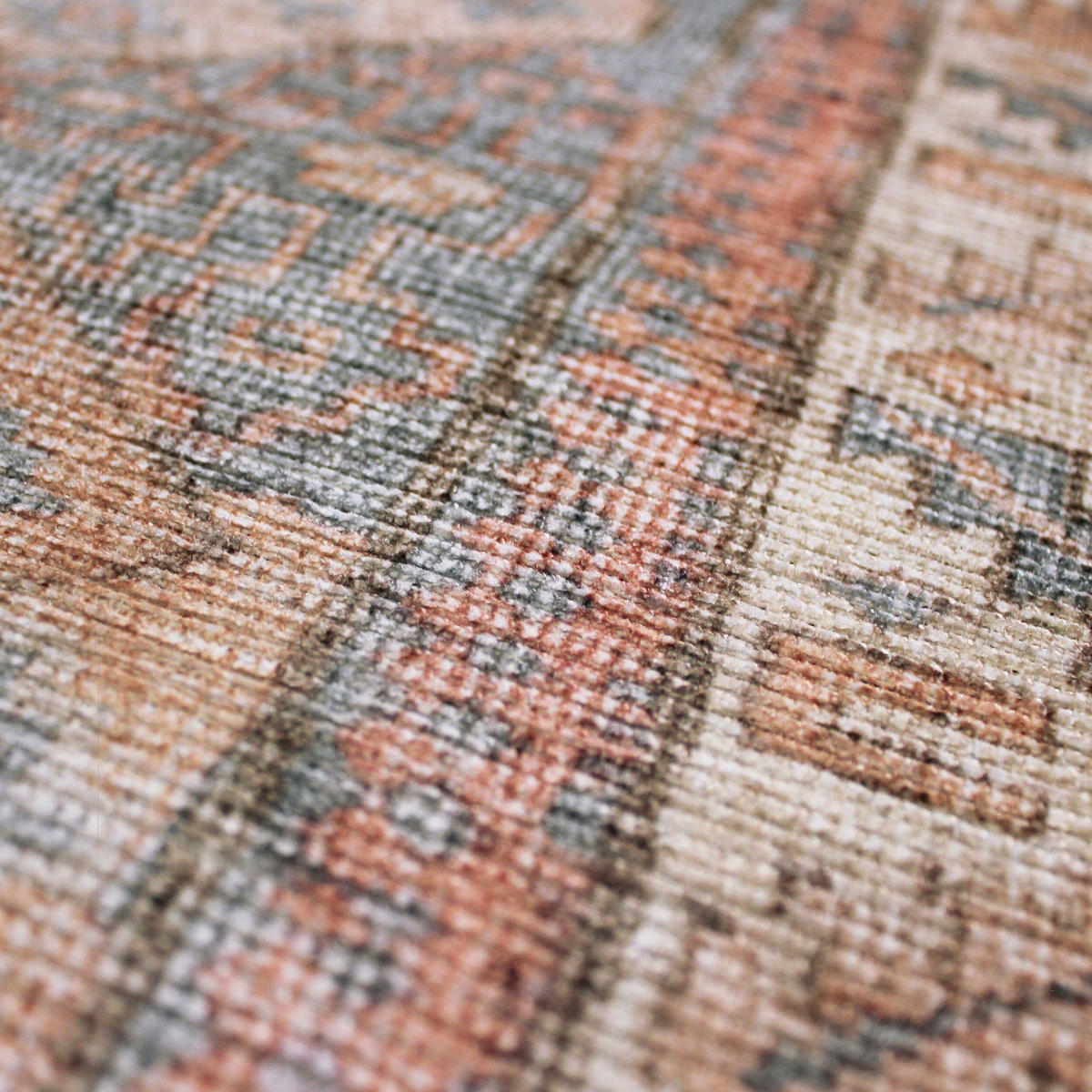 TEPPICH waschbar Vintage Rauten Muster, Orientalisch, Wohnzimmer schmutzabweisend Rot-Natur Rechteckig 190x290 - Rot, Textil (190/290cm) - KADIMA DESIGN