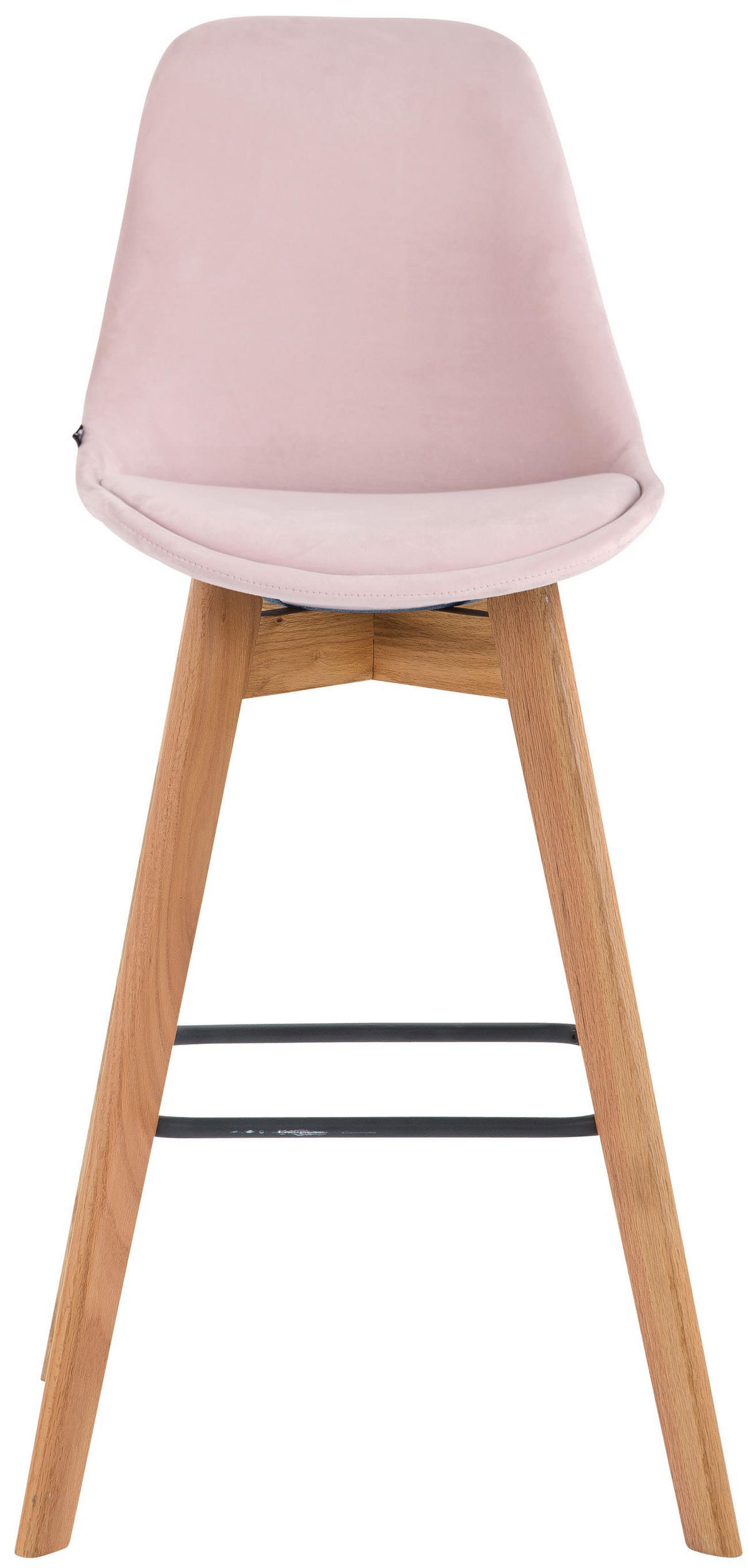 BARHOCKER Metz Massivholz 112x48x56 cm natura pink - Pink, Textil (48/112/56cm) - furnicato