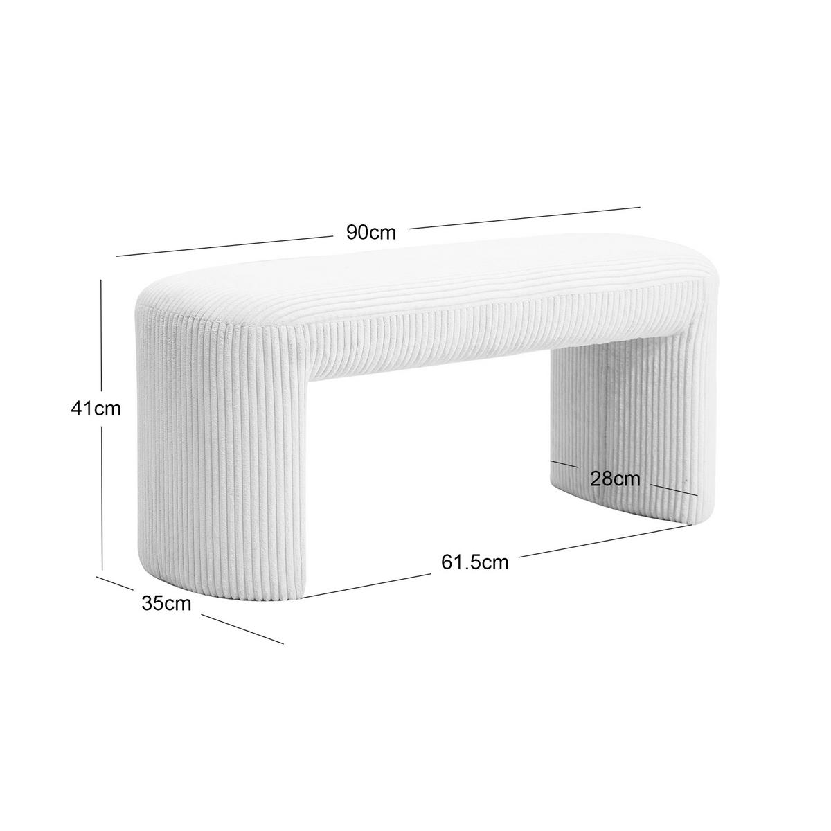SITZBANK Samt Beige - Beige, Textil (90/41/35cm) - Nordlys
