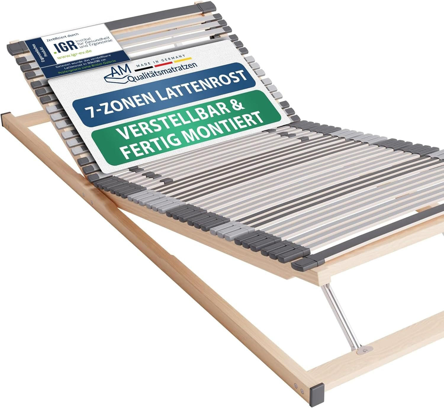 LATTENROST VERSTELLBAR 120/200 cm - Braun, Holz (120/200cm) - AM Qualitätsmatratzen
