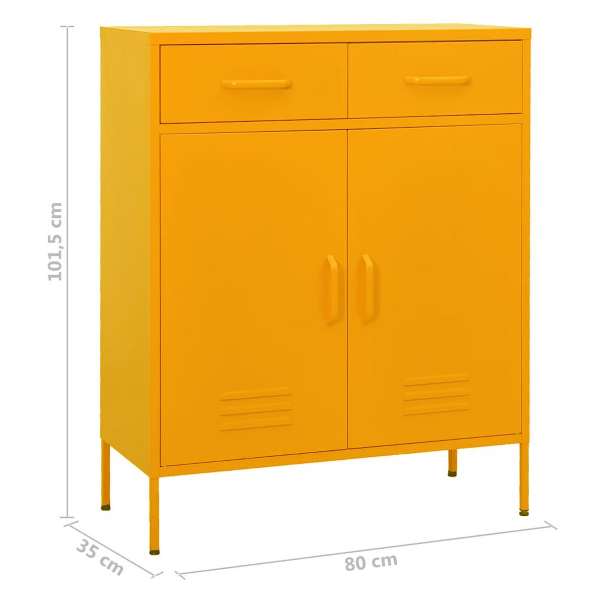 LAGERSCHRANK Senfgelb 80/35/101,5 Cm Stahl - Gelb, Metall (35/101.5/80cm) - vidaXL