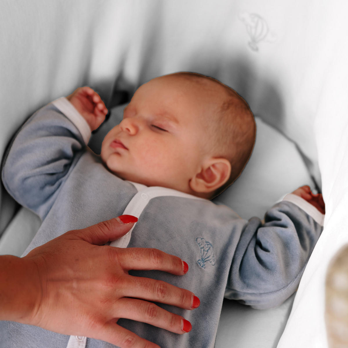 BABYTRAGEKORB mit weißem Gestell weiss - Weiß, Naturmaterialien (29/78cm) - Premiers Moments