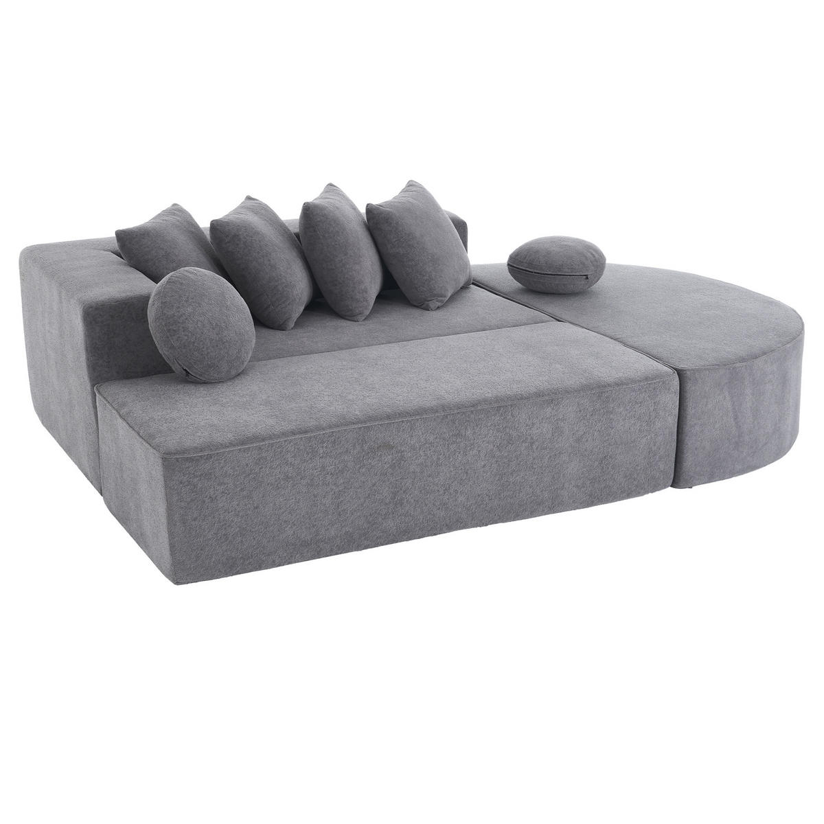 ECKSOFA DE-34967 segmentiertes Cloud-Design Grau - Grau, Textil (171/263cm) - ComfortXL