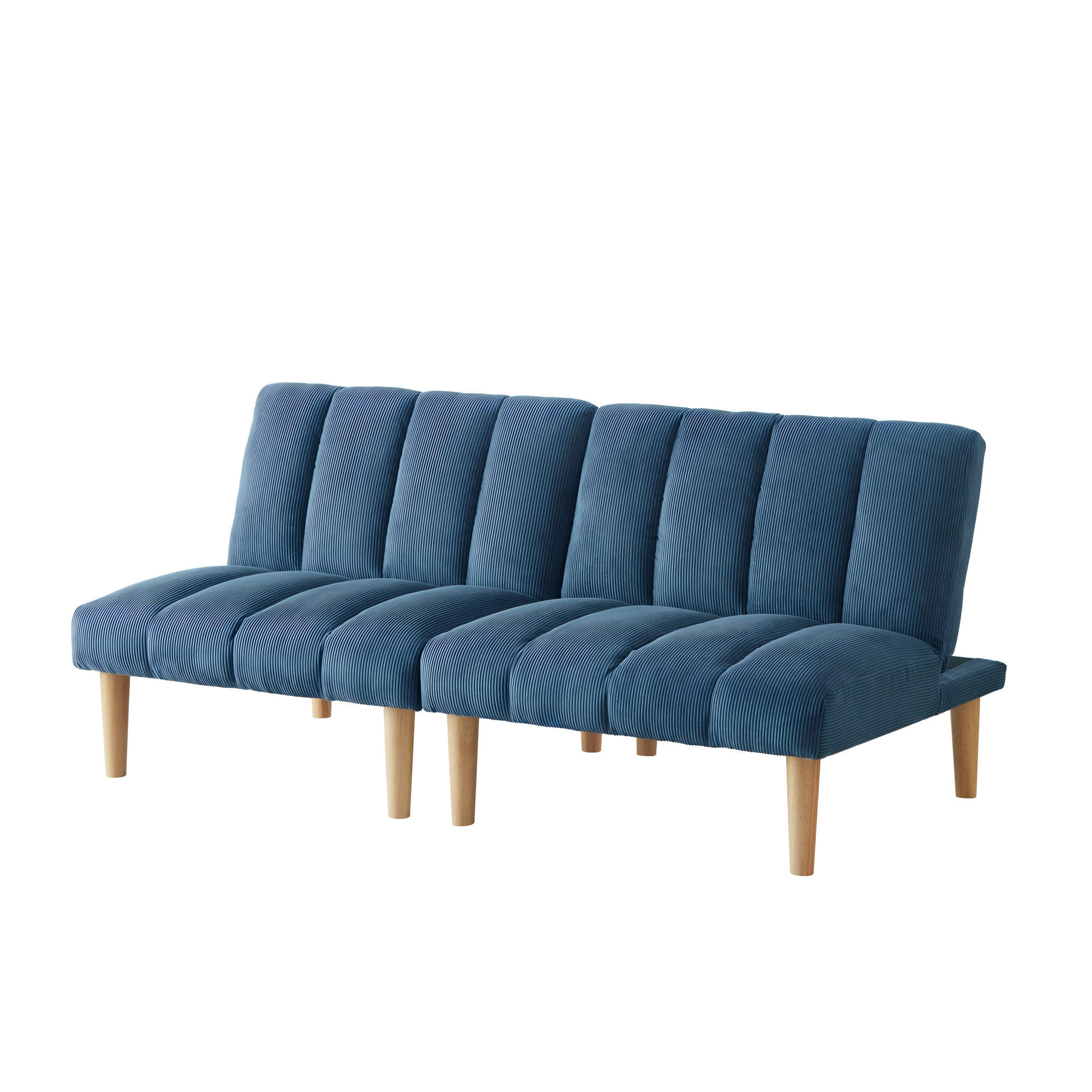 SCHLAFSOFA 167 cm aus Cord mit 3-fach verstellbarer Rückenlehne Blau - Blau, Textil (82/72/167cm) - Modenvie