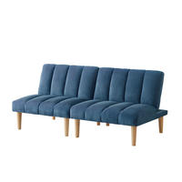 SCHLAFSOFA 167 cm aus Cord mit 3-fach verstellbarer Rückenlehne Blau - Blau, Textil (82/72/167cm) - Modenvie