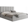 POLSTERBETT Amira Slim mit Bettkasten, Grau Samt 140x200 cm - Birkefarben/Schwarz, Holz/Holzwerkstoff (140/200cm) - WFL GROUP