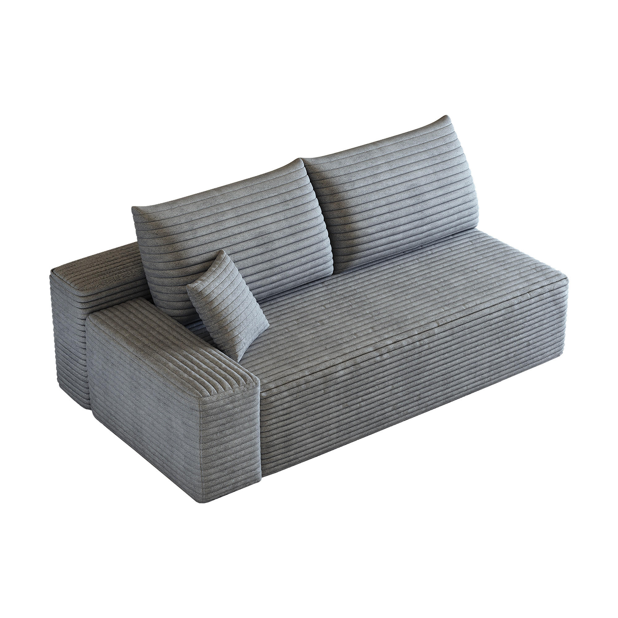 SOFAELEMENT DE-34752 linke mit Cordbezug Grau - Grau, Textil (95/83/175cm) - ComfortXL