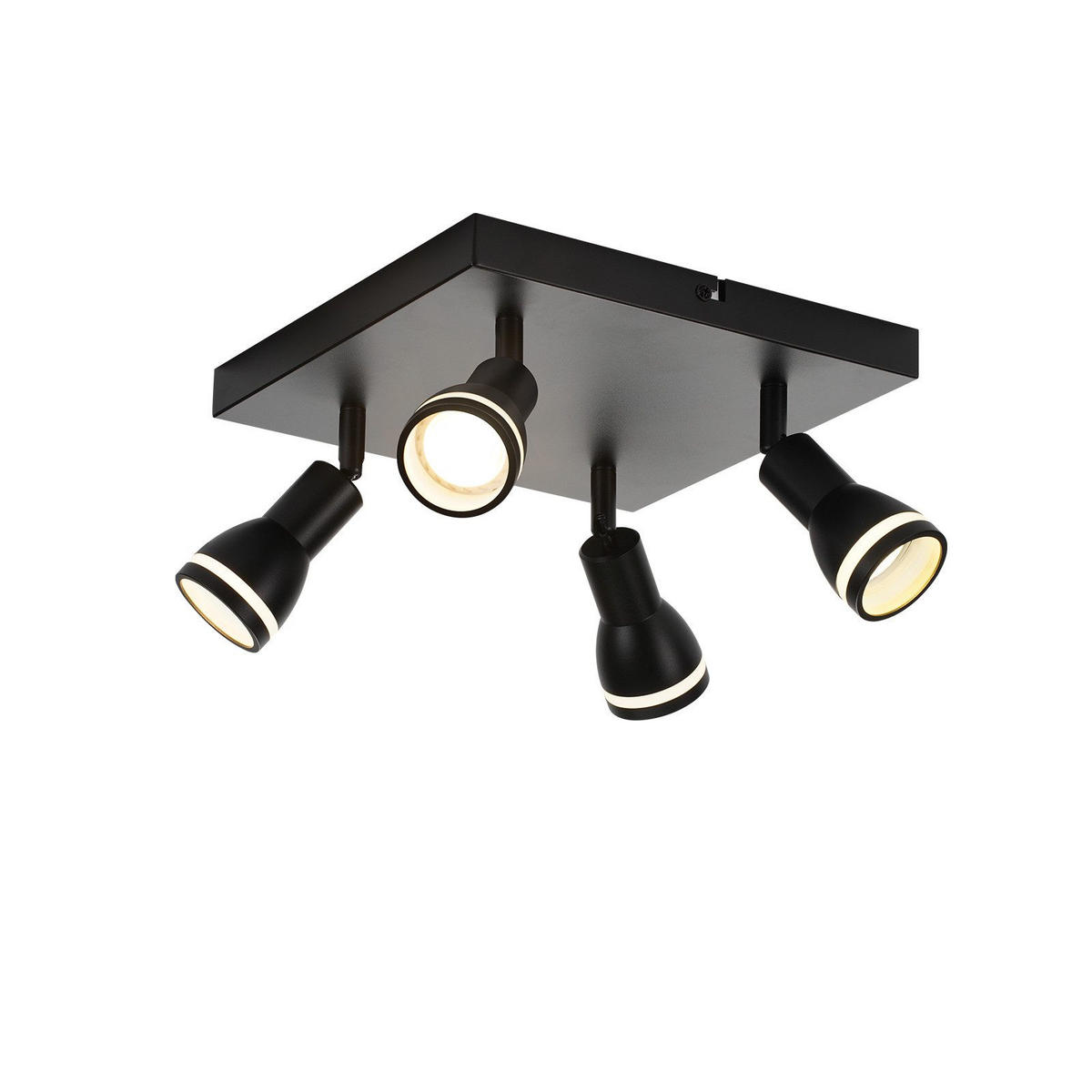 STRAHLER Freundlichkeit 4-flammig 20/20/15.7 cm - Schwarz, Metall (20/20/15.7cm) - ZMH