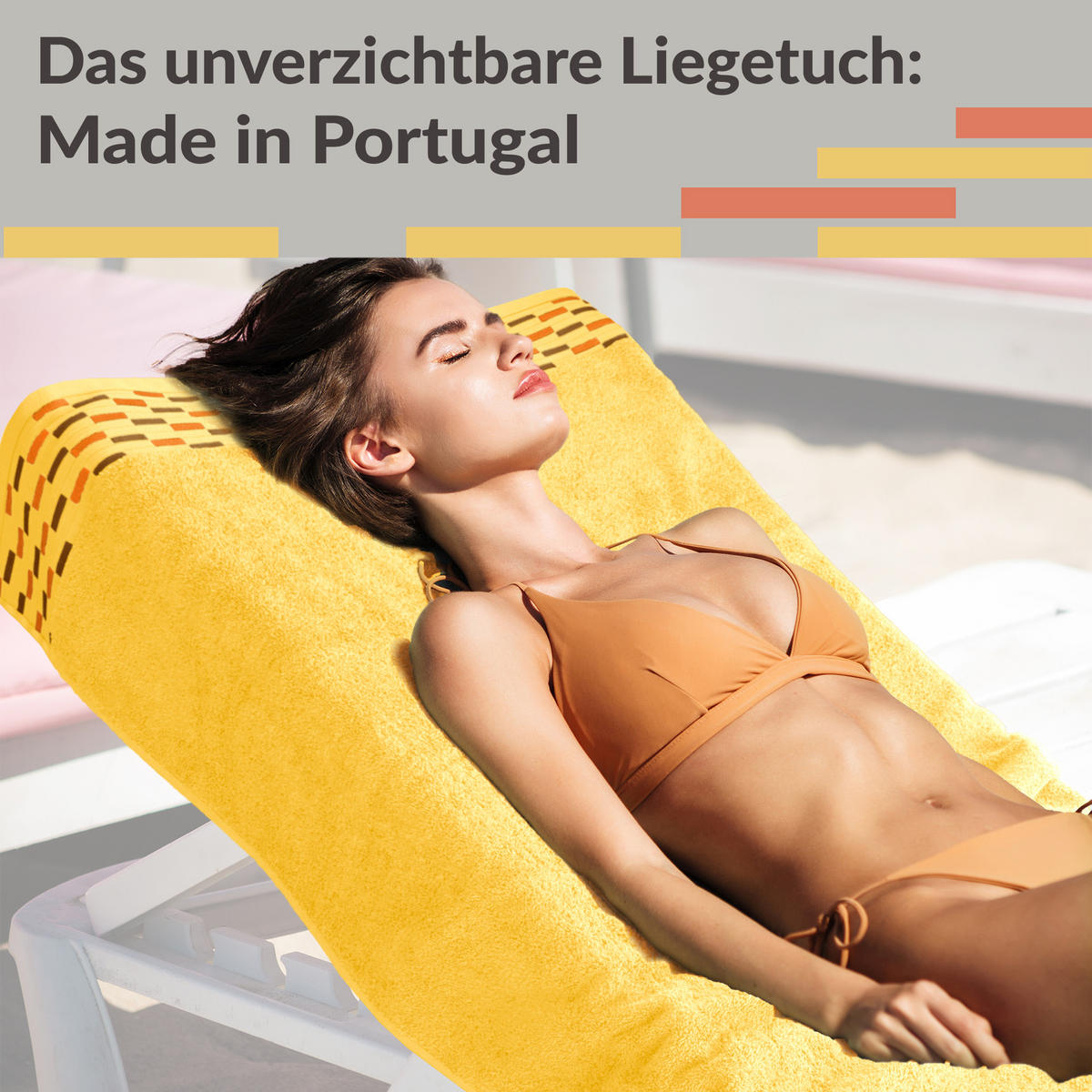 BADETUCH Lugano Gelb 100x200 cm - Gelb, Textil (100/200cm) - Lashuma