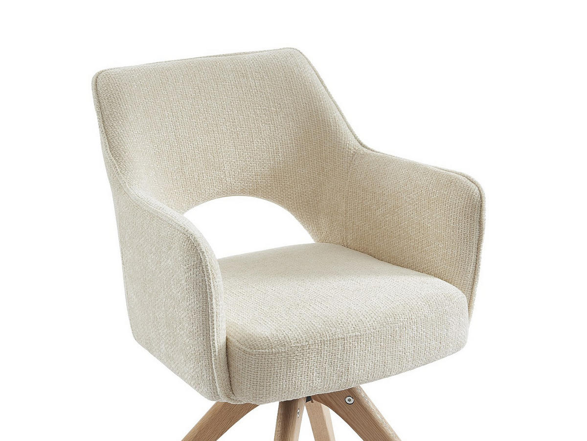 STUHL - 57 cm x 61.5 cm - stoff - cremefarben Konya - Creme, Textil (57/79.5/61.5cm) - Vente-Unique