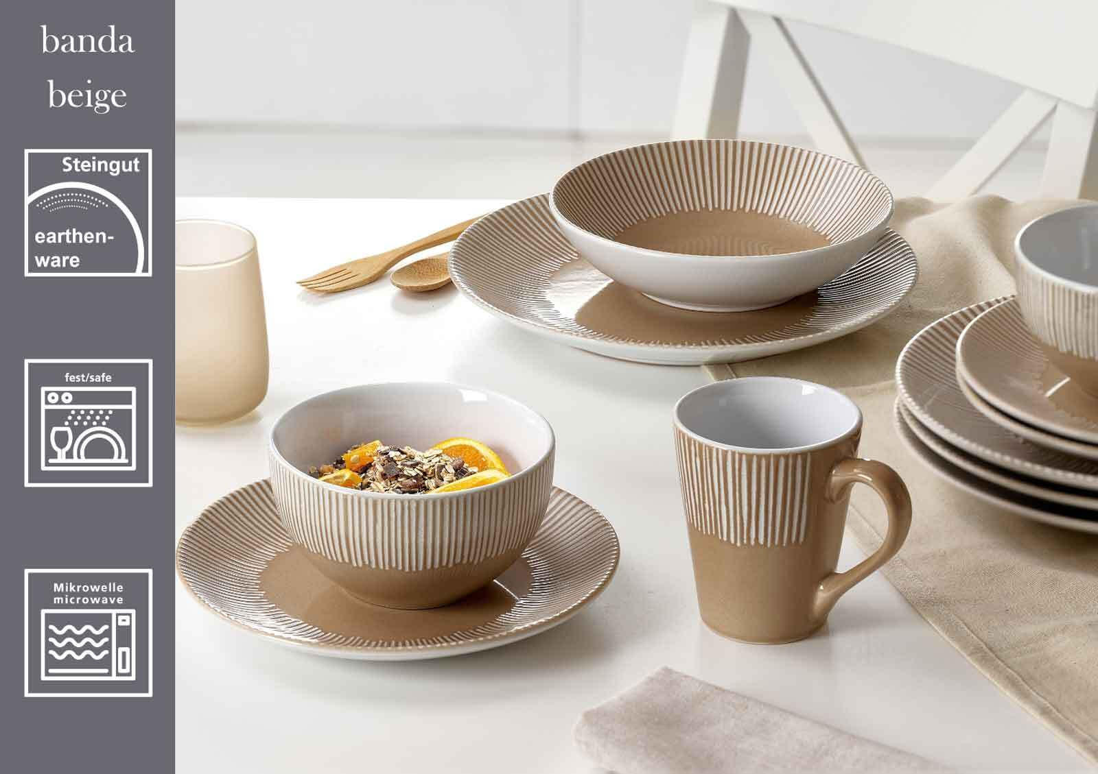 DESSERTTELLER Banda Beige ø 21 cm 6er Set - Beige, Keramik (21cm) - Ritzenhoff Breker