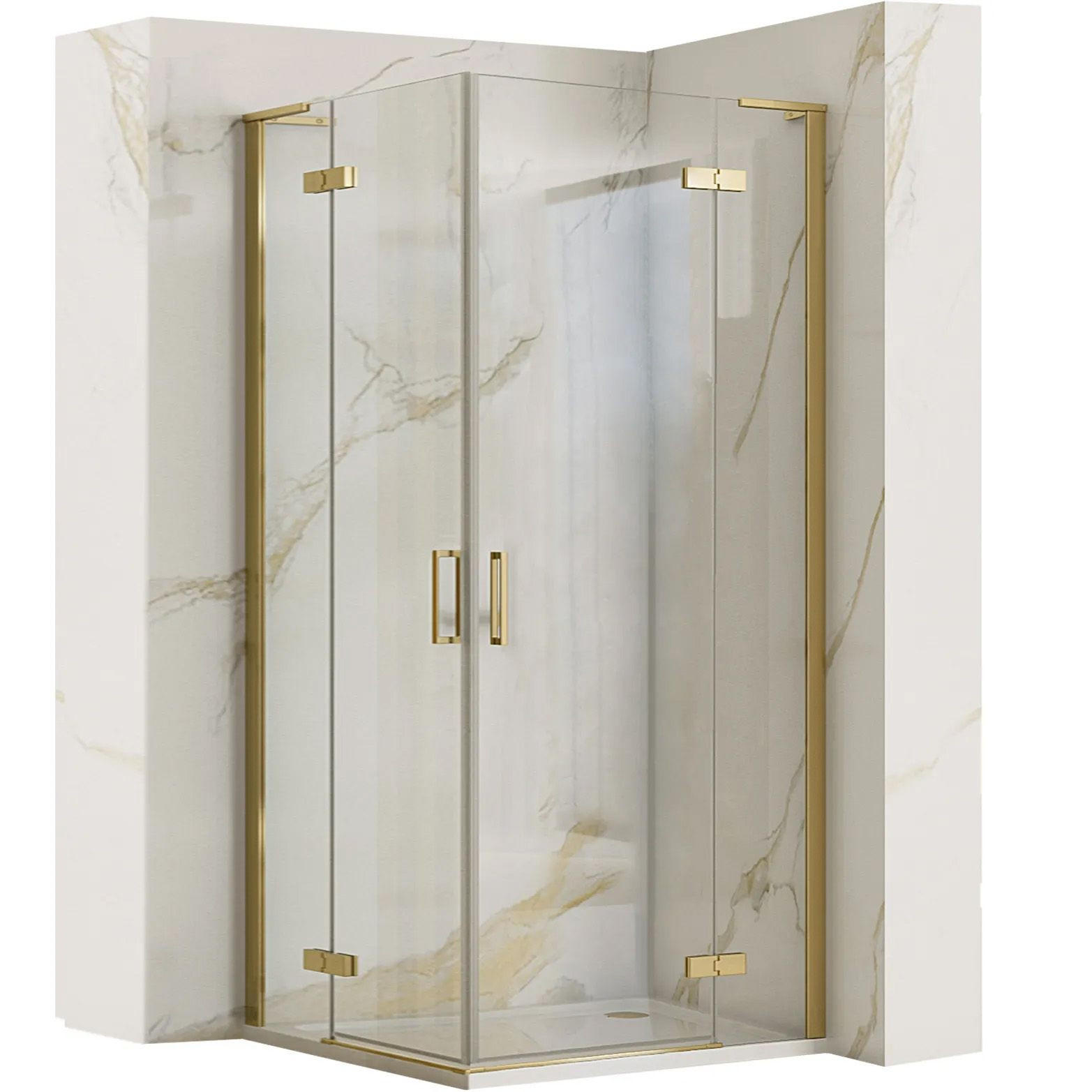 REA Duschkabine Gold 90x200.5x80 cm