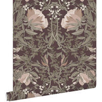 TAPETE Blumenmuster im Jugendstil 50 x 900 cm - Lila, Papier (50/900cm) - ESTAhome
