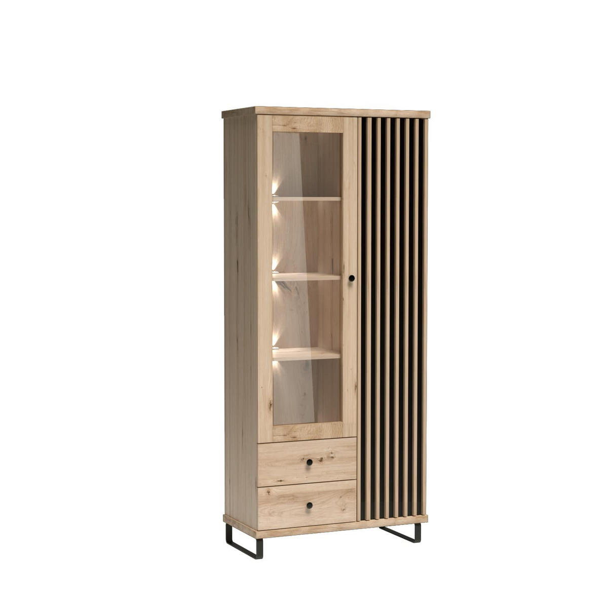 VITRINE Cali C-2 86,4 x 191 x 40,6 cm Eiche Artisan - Eiche Artisan, Holzwerkstoff (86.4/191/40.6cm) - Koseto
