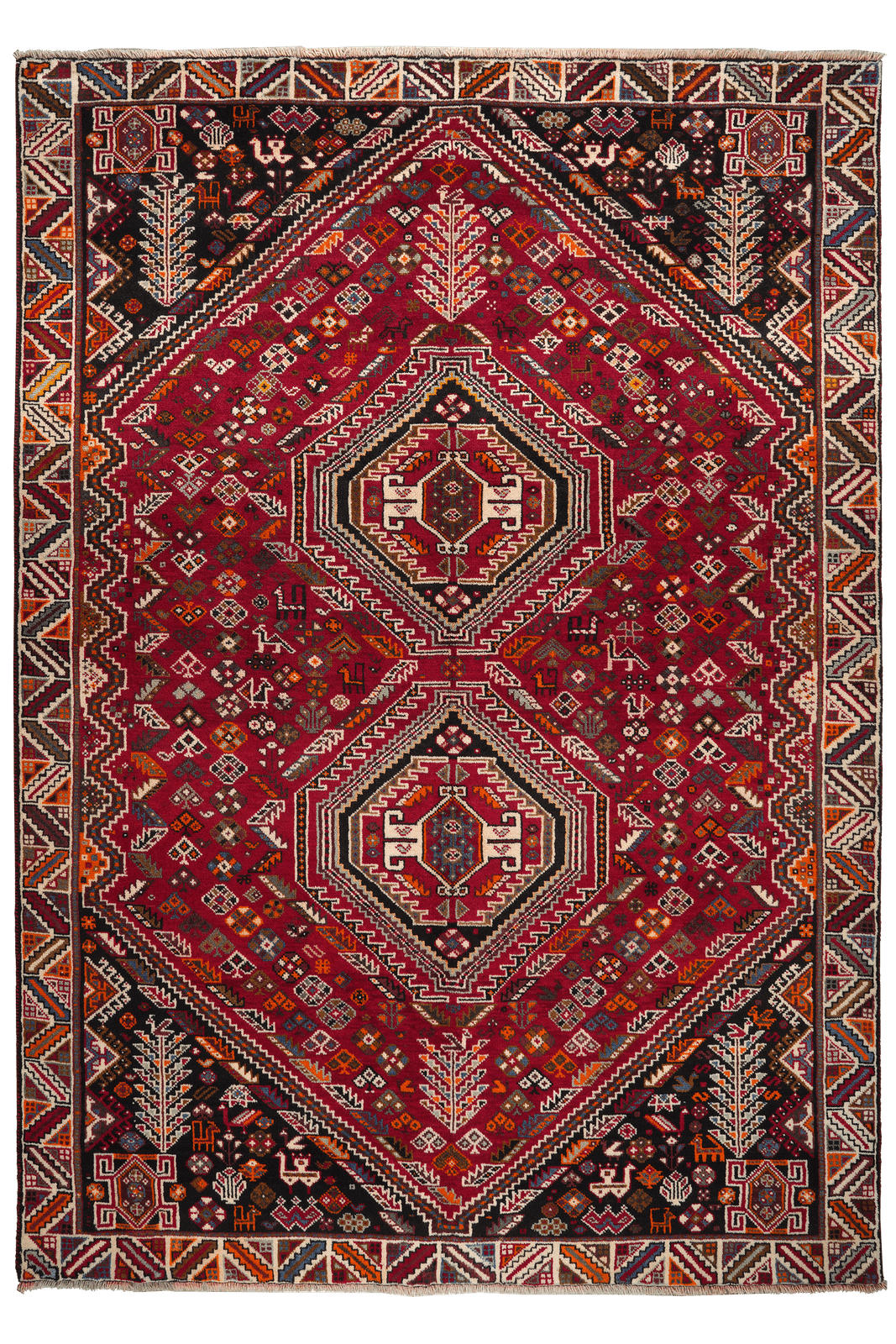 ORIENTTEPPICH handgeknüpft Gashgai Rot 254/177 cm Schurwolle - Rot, Textil (177/254cm) - Looma