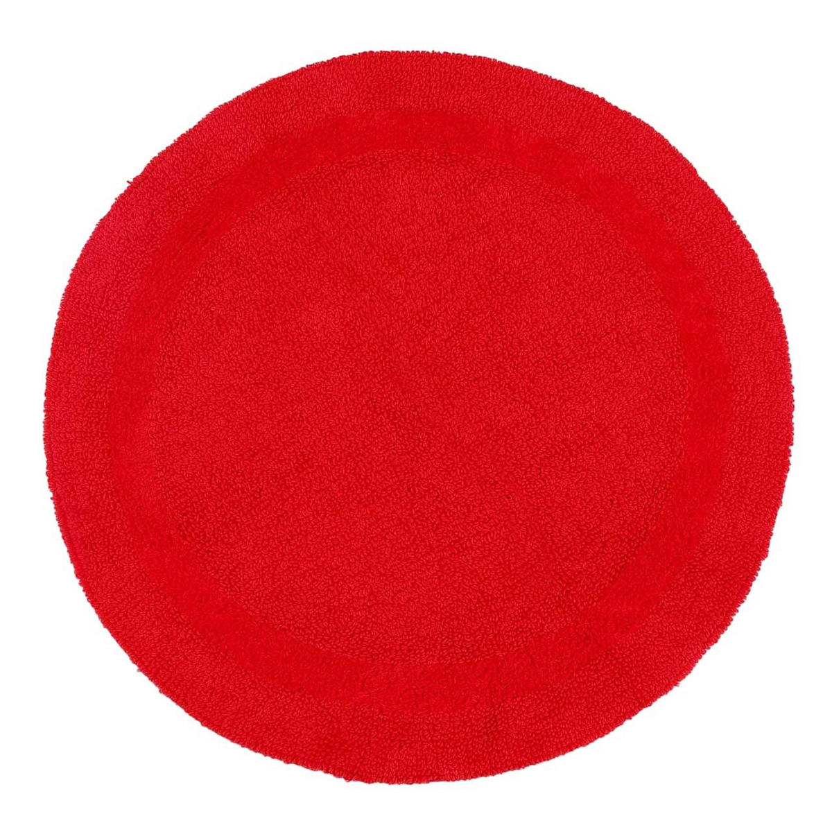 BADEMATTE 80 cm rund, 100% Baumwolle, wendbar - Rot, Textil (80/80cm) - Homescapes